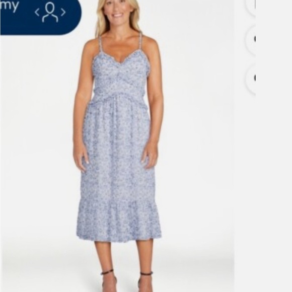 no boundaries Dresses & Skirts - No Boundaries Blue and White Sleeveless Midi Sundress